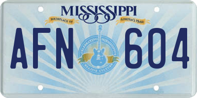 MS license plate AFN604