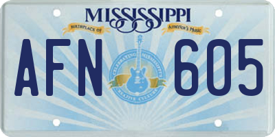 MS license plate AFN605
