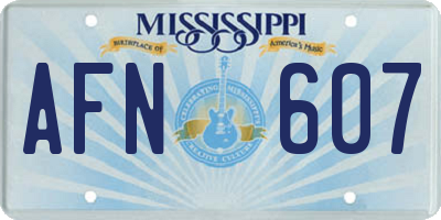 MS license plate AFN607