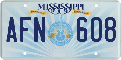 MS license plate AFN608