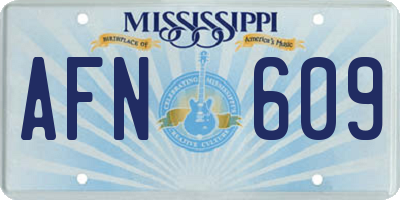 MS license plate AFN609