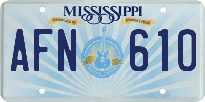 MS license plate AFN610
