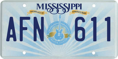 MS license plate AFN611