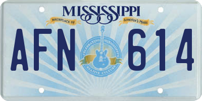 MS license plate AFN614