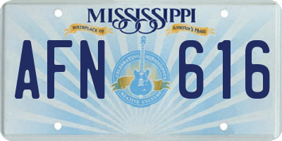 MS license plate AFN616