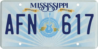 MS license plate AFN617