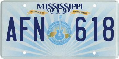 MS license plate AFN618