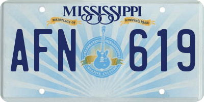 MS license plate AFN619