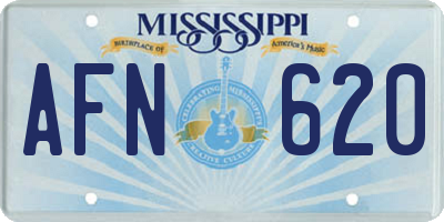 MS license plate AFN620