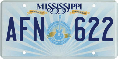 MS license plate AFN622