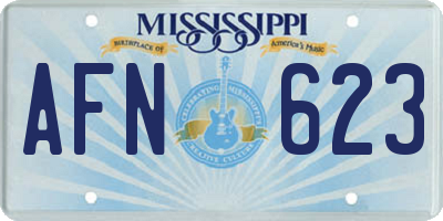 MS license plate AFN623