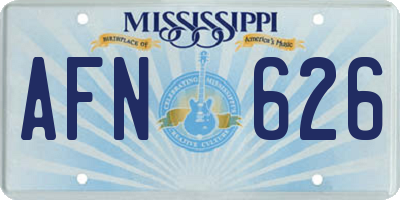 MS license plate AFN626