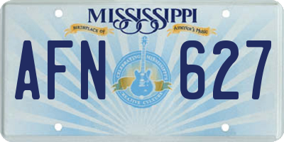 MS license plate AFN627