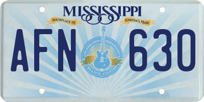 MS license plate AFN630