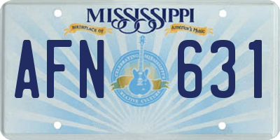 MS license plate AFN631