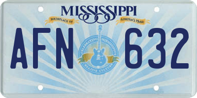 MS license plate AFN632