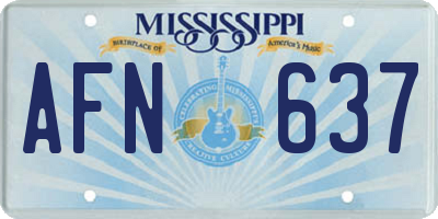 MS license plate AFN637
