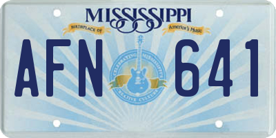 MS license plate AFN641