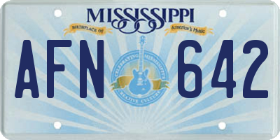 MS license plate AFN642