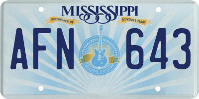 MS license plate AFN643