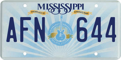 MS license plate AFN644