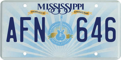 MS license plate AFN646