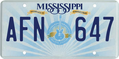 MS license plate AFN647