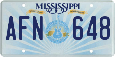 MS license plate AFN648