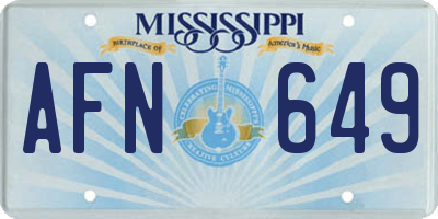 MS license plate AFN649