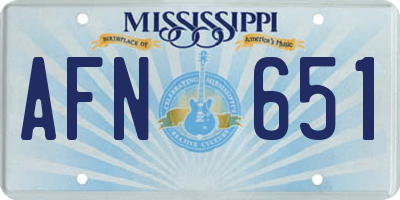 MS license plate AFN651