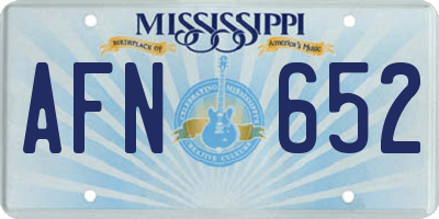 MS license plate AFN652