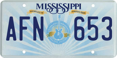 MS license plate AFN653