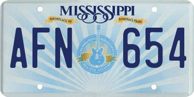 MS license plate AFN654