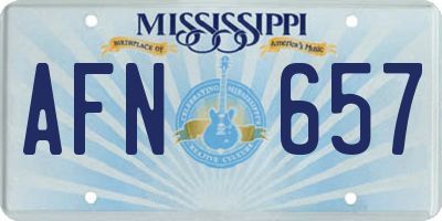 MS license plate AFN657