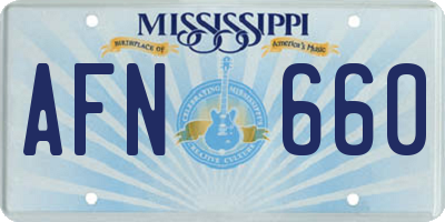 MS license plate AFN660