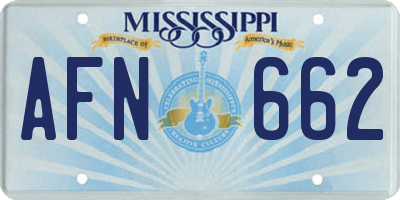 MS license plate AFN662