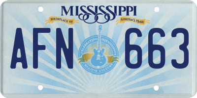 MS license plate AFN663