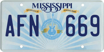 MS license plate AFN669