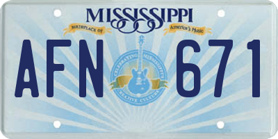 MS license plate AFN671