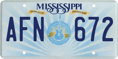 MS license plate AFN672