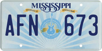 MS license plate AFN673