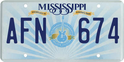 MS license plate AFN674