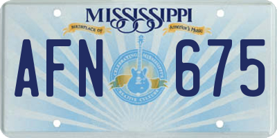 MS license plate AFN675
