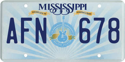 MS license plate AFN678