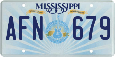 MS license plate AFN679
