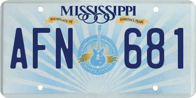 MS license plate AFN681