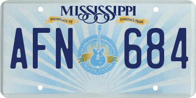 MS license plate AFN684