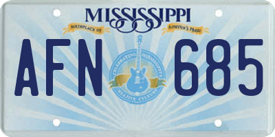 MS license plate AFN685