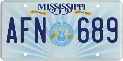 MS license plate AFN689