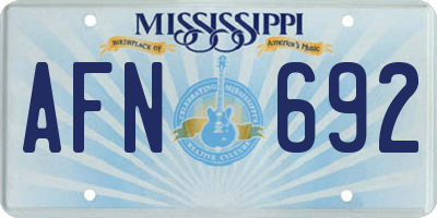MS license plate AFN692